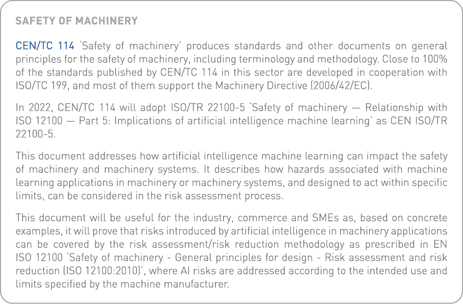 Safety of machinery CEN TC 114  Safety of machinery  produces standards and other documents on general principles for   