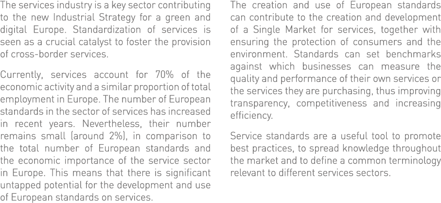 The services industry is a key sector contributing to the new Industrial Strategy for a green and digital Europe  Sta   