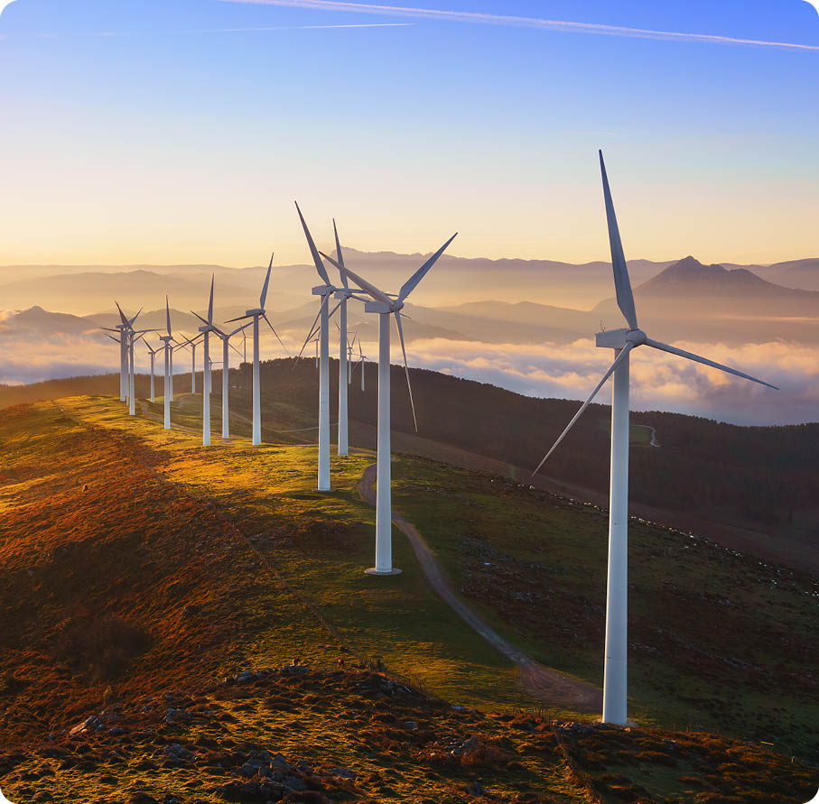 Wind turbines in the Oiz eolic park 