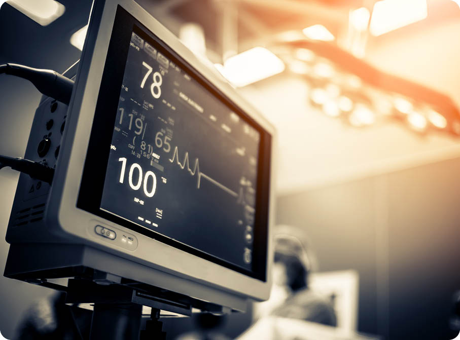 EKG monitor at ICU in hospital operating theatre 