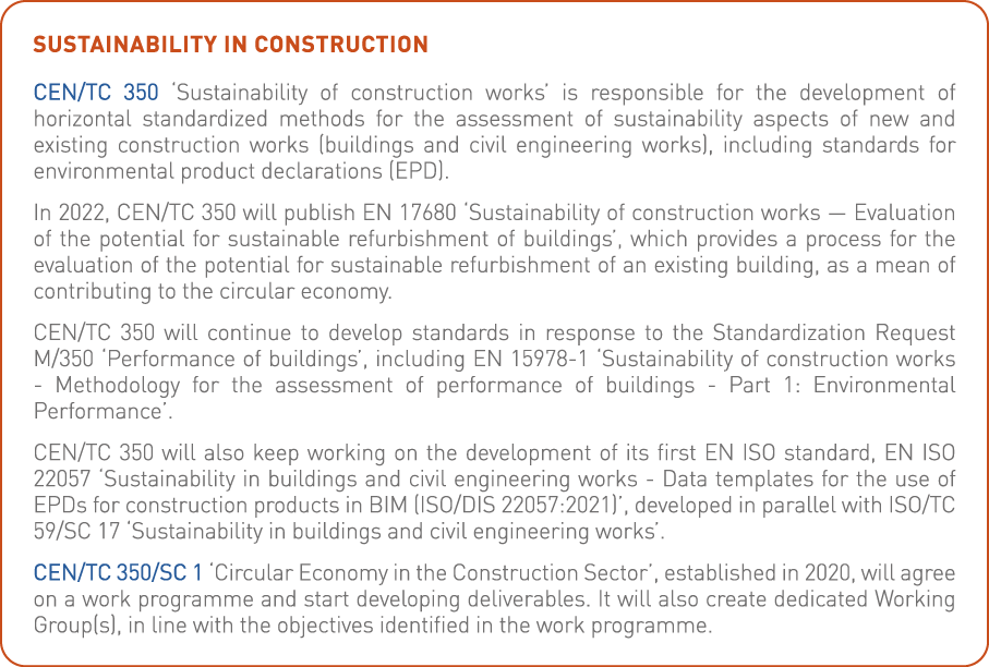 Sustainability in construction CEN TC 350  Sustainability of construction works  is responsible for the development o   