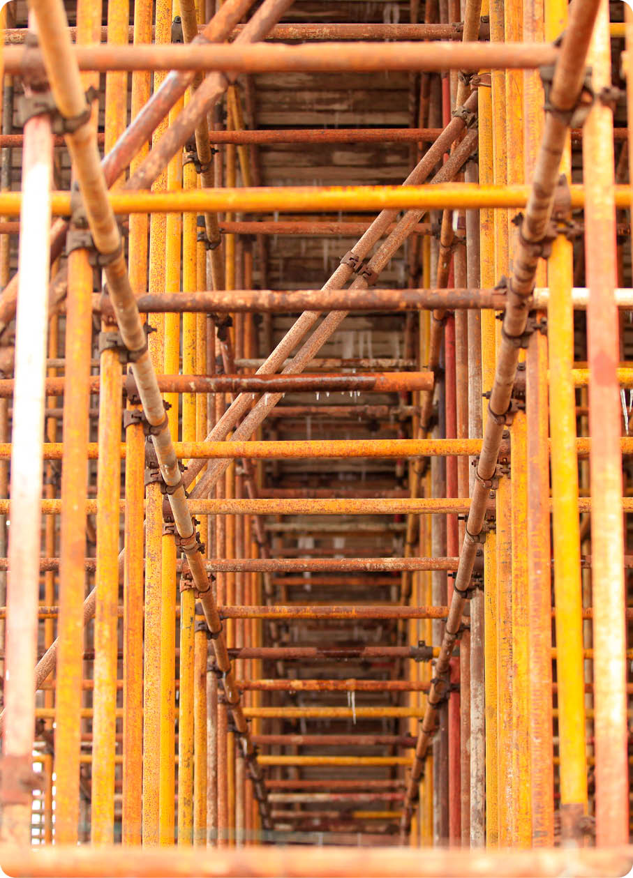 Working process of installing metal frames for plasterboard for making gypsum walls and ladders in apartment is under construction, remodeling, renovation, extension, restoration and reconstruction 