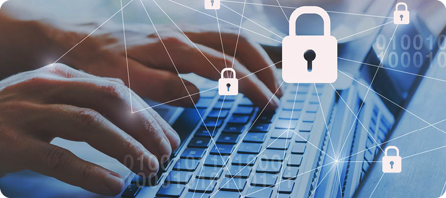 Internet security and data protection concept, blockchain and cybersecurity 