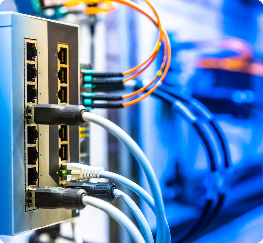 Electrical Circuits  The electric wire behind the control board with lighting effect, Industrial Electrical Concept  Wiring PLC Control panel with wires industrial factory 