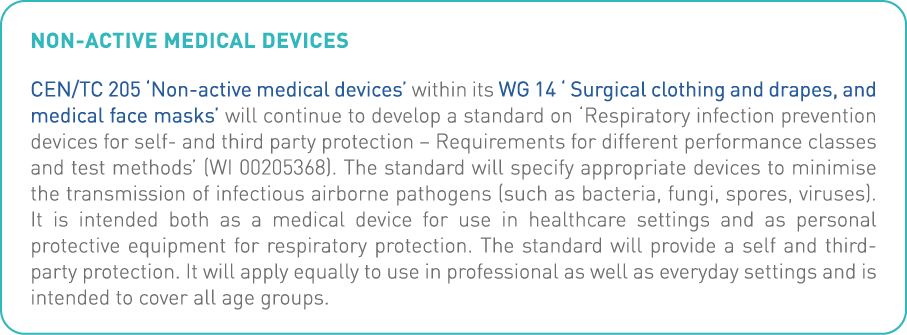 Non-active medical devices CEN TC 205  Non-active medical devices  within its WG 14   Surgical clothing and drapes, a   