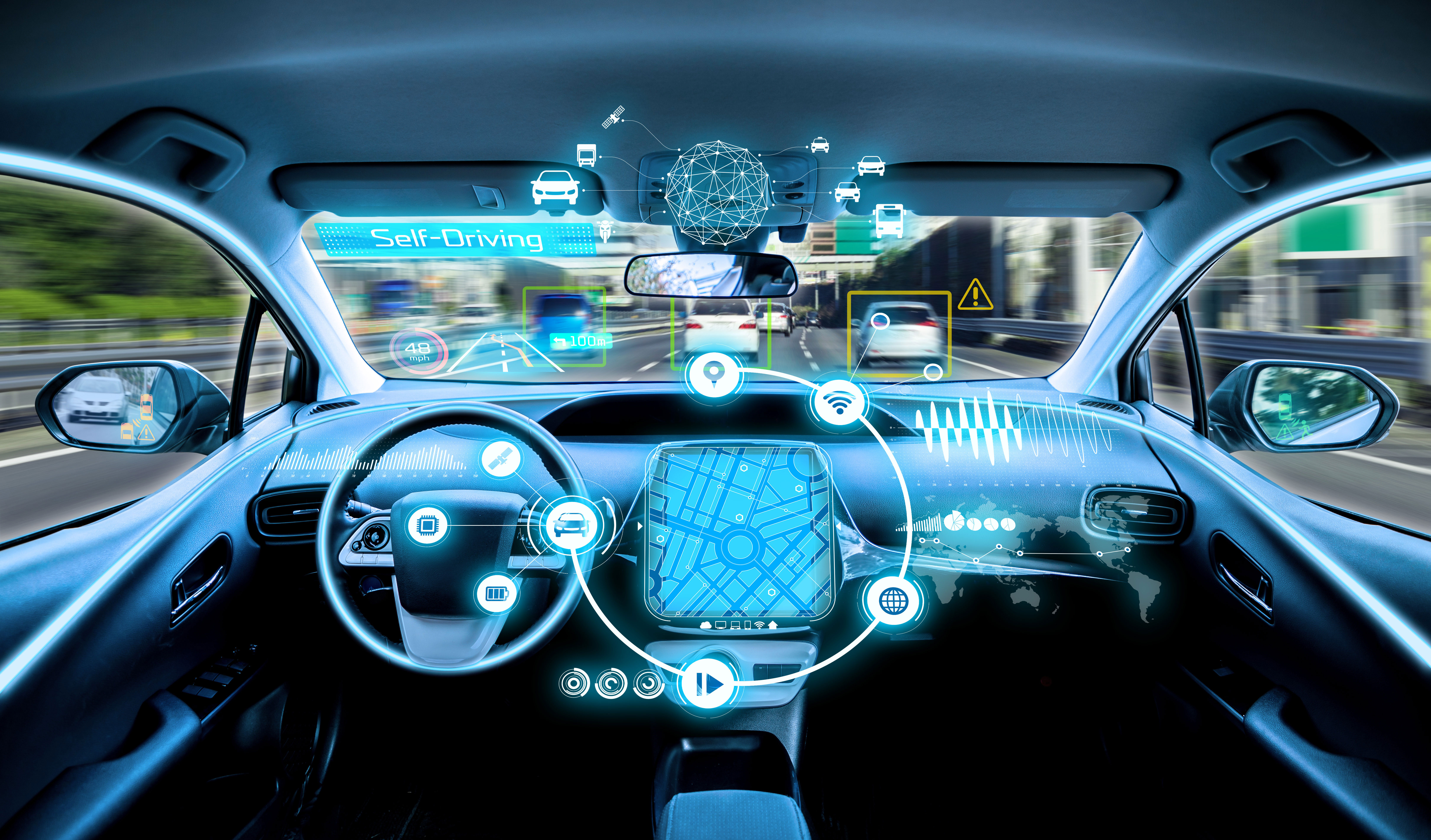 Ии в системах безопасности. Автомобили с искусственным интеллектом. Инновации в автомобилях. Умный автомобиль. Машина с автопилотом.